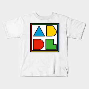 ABDL Logo Color Block - white w/ outline Kids T-Shirt